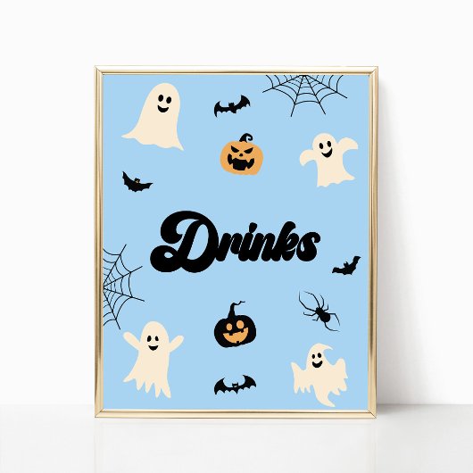 ブルーハロウィン不気味ドリンクパーティー看板 ポスター