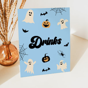 ブルーハロウィン不気味ドリンクパーティー 台座サイン