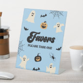 ブルーハロウィン不気味パーティーの好意 台座サイン (インサイチュ)