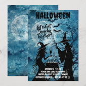 ブルーハロウィン招待状 - 悪霊に取り憑かれた夜 セーブザデート (正面/裏面)