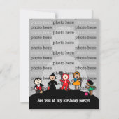 ブルーハロウィン誕生日コスチュームパーティの招待状 招待状 (裏面)