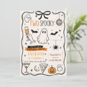 ブルーハロウィン誕生日パーティー2個 招待状 (スタンド正面)