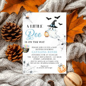 ブルーハロウィン魅力的幽霊ベビーシャワー 招待状