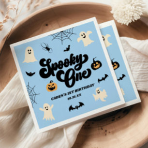 ブルーハロウィン1歳の誕生日パーティー おばけ スタンダードカクテルナプキン