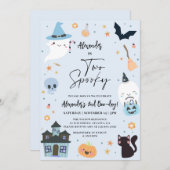 ブルーハロウィン2歳の誕生日招待状 招待状 (正面/裏面)