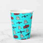 ブルーハロウィーンおもしろいプリント 紙コップ (裏面)