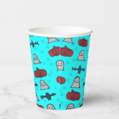 ブルーハロウィーンおもしろいプリント 紙コップ (右)