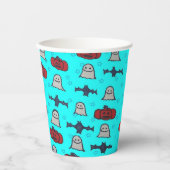 ブルーハロウィーンおもしろいプリント 紙コップ (正面)