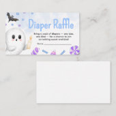 ブルーハロウィーンその男の子の赤ちゃんシャワーおむつラッフル エンクロージャーカード (正面/裏面)