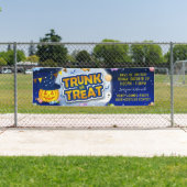 ブルーハロウィーンキャンディトランクまたは可愛いカボチャの治療 横断幕 (インサイチュ)