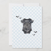 ブルーハロウィーンベビーが赤ちゃんシャワーを醸造 招待状 (裏面)