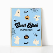 ブルーハロウィーン不気味ゲストブックサイン ポスター