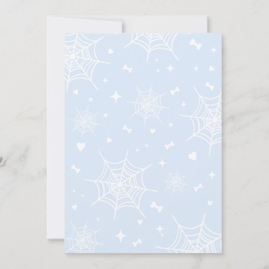 ブルーハロウィーン小さなブーブベビーシャワー 招待状 (裏面)