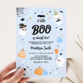 ブルーハロウィーン小さなブーブベビーシャワー 招待状