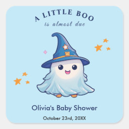 ブルーハロウィーン小さなブー赤ちゃんシャワー スクエアシール