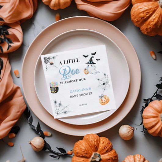 ブルーハロウィーン幽霊ベビーシャワー スタンダードカクテルナプキン