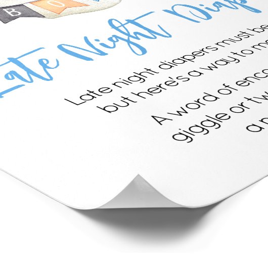 ブルーハロウィーン幽霊リトルブーレイトナイトオムツ ポスター (角)