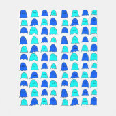 ブルーハロウィーン幽霊 フリースブランケット (正面)