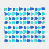 ブルーハロウィーン幽霊 フリースブランケット (正面(横))