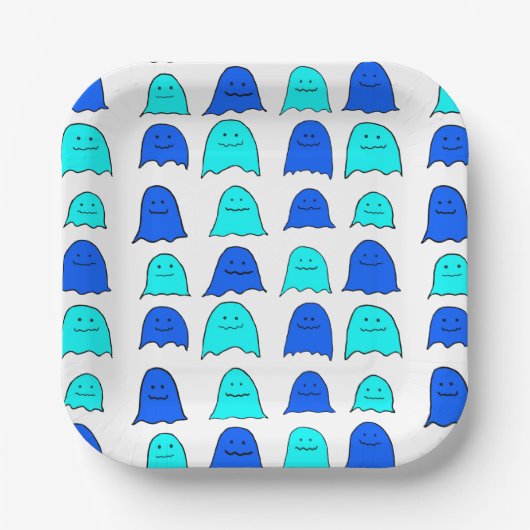 ブルーハロウィーン幽霊 ペーパープレート (正面)