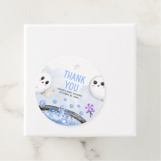 ブルーハロウィーン男の子の赤ちゃんシャワーの周り フェイバータグ (インサイチュ)