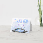 ブルーハロウィーン男の子の赤ちゃんシャワー サンキューカード (正面)