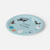 ブルーハロウィーン誕生日パーティー ペーパープレート (アングル)