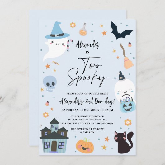 ブルーハロウィーン2回目の誕生日招待状 招待状