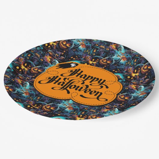 ブルーハロウィーン ペーパープレート (アングル)