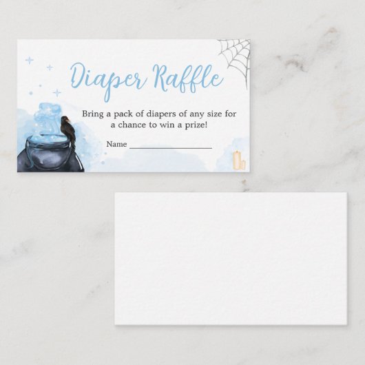 ブルーハロウィーンAベビーが醸造おむつラッフル エンクロージャーカード (正面/裏面)