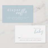 ブルーハローベビーモダンベビーシャワーおむつラッフル エンクロージャーカード (正面/裏面)