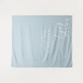 ブルーハローベビーモダンベビーシャワーバナー タペストリー (正面(横))