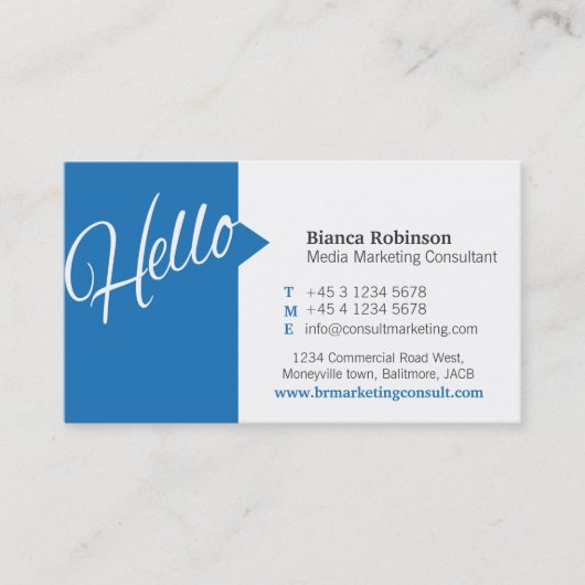 ブルーハロー引用文ソーシャルメディアの名刺 名刺 (正面)