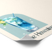 ブルーハワイアンアートプリント | バーデコールカクテル ポスター (角)