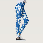 ブルーハワイアンハイビスカスフラワー レギンス (右)