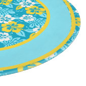 ブルーハワイアンハイビスカスフローラルパターン カッティングボード (角)