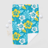 ブルーハワイアンハイビスカスフローラルパターン ゴルフタオル (インサイチュ)
