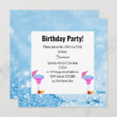 ブルーハワイアンバブル&クリスタルバースデーパーティー 招待状 (正面/裏面)