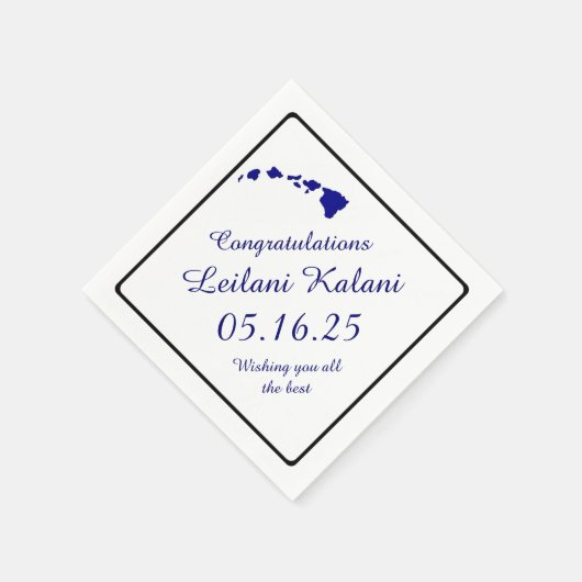 ブルーハワイアン諸島卒業紙ナプキン スタンダードカクテルナプキン (角)