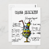 ブルーハワイカクテルレシピ ポストカード (正面/裏面)