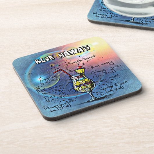 ブルーハワイカクテル(12ドリンクレシピセットの#1) コースター (左側)