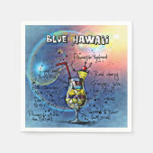 ブルーハワイカクテル(12ドリンクレシピセットの#1) スタンダードカクテルナプキン (正面)