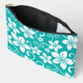 ブルーハワイ模様インティール（緑がかった色） アクセサリーポーチ (見開き)
