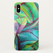 ブルーハワイ熱帯の葉の葉の葉の芸術 Case-Mate iPhoneケース (裏面)