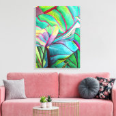 ブルーハワイ熱帯葉樹画 キャンバスプリント (インサイチュ (リビング))