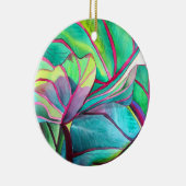 ブルーハワイ熱帯葉樹画 セラミックオーナメント (右)