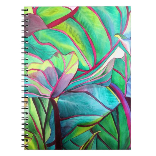 ブルーハワイ熱帯葉樹画 ノートブック (正面)