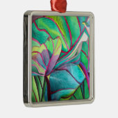ブルーハワイ熱帯葉樹画 メタルオーナメント (右)