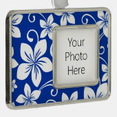 ブルーハワイ王室の（青） シルバープレートフレームオーナメント (右)