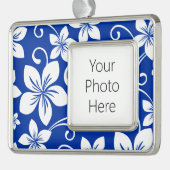 ブルーハワイ王室の（青） シルバープレートフレームオーナメント (左)